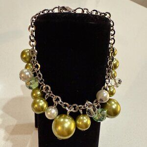 Vintage Lime Green Bauble Bracelet
